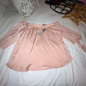 Apt 9 off the shoulder swing too silky blush top